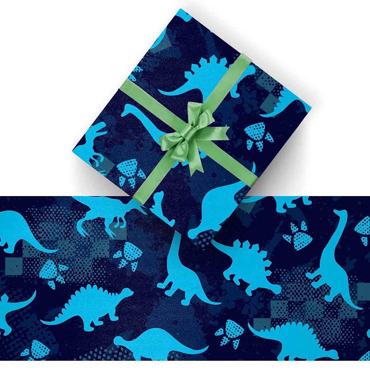 InterestPrint Colorful Dinosaur Wrapping Paper - 5 Rolls for Wedding, Birthday, Congratulations Gifts | Perfect for Party Decorations, Gift Wrapping & Special Occasions
