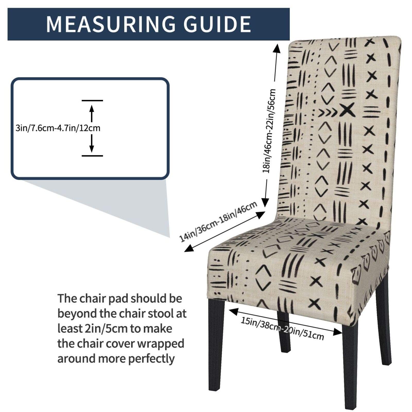Bohemian Tribal Mudcloth Stretch Chair Slipcovers - Washable Dining Chair Covers for Home, Hotel & Restaurant Use | Perfect for Ceremonies, Banquets, Weddings & Parties | Durable & Stylish Home Decor Protection