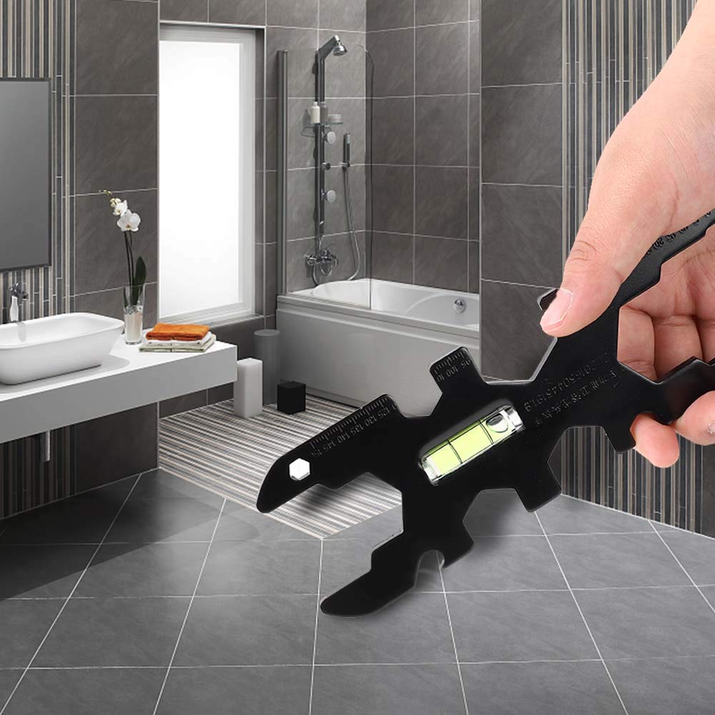 Cyrank Multi-Function Pipe Wrench Set - Professional Plumber's Wrench, Sink Wrench, Basin Wrench & Faucet Tool for Bathroom & Kitchen Plumbing Repairs - Durable Black Household Plumbing Tools for DIY & Professional Use