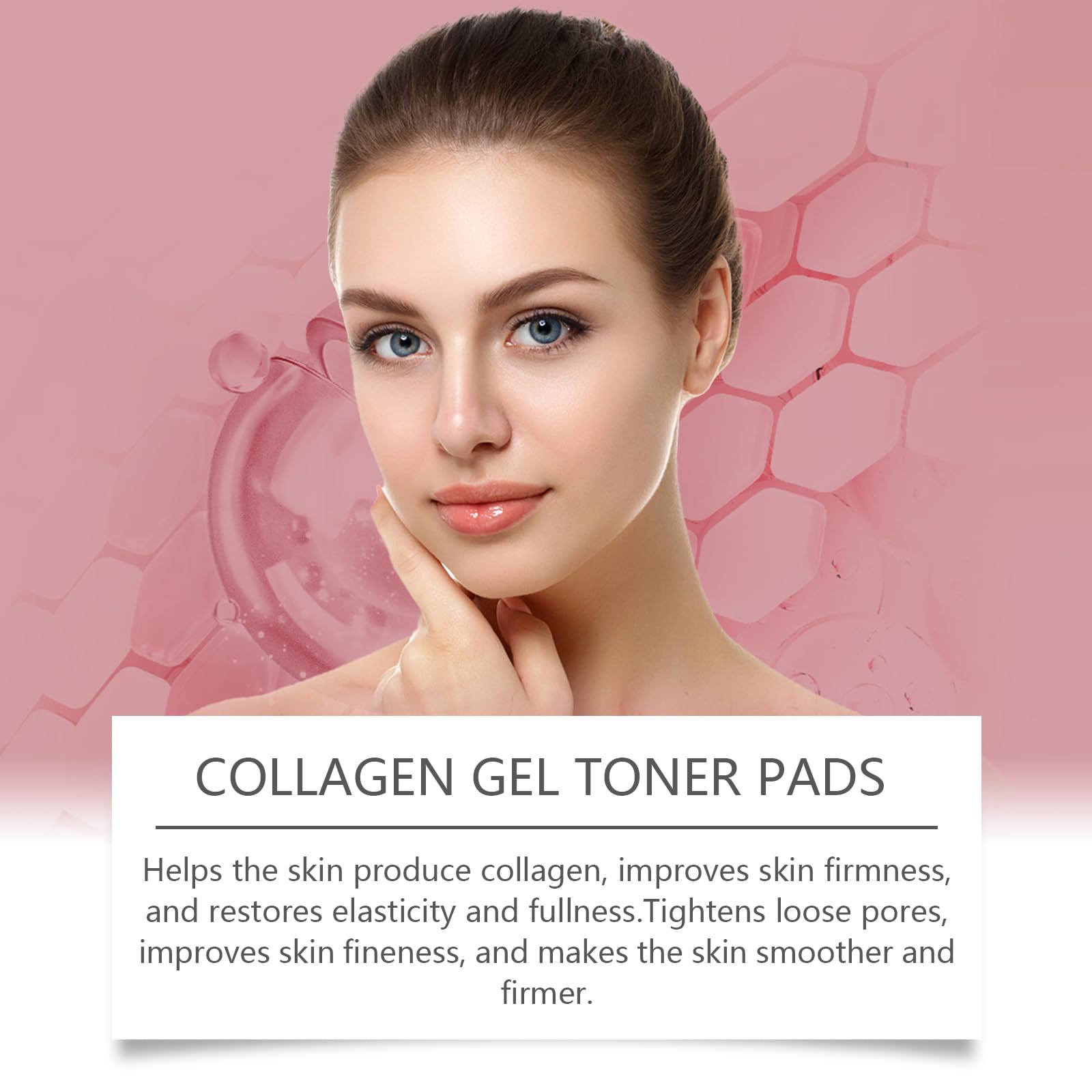 Collagen Gel Toner Pads with Hyaluronic Acid & Panthenol - Korean Moisturizing Facial Cleansing Wipes for Sensitive Skin (60 Pads) - Perfect for Daily Skincare Routine & Post-Workout Refreshment