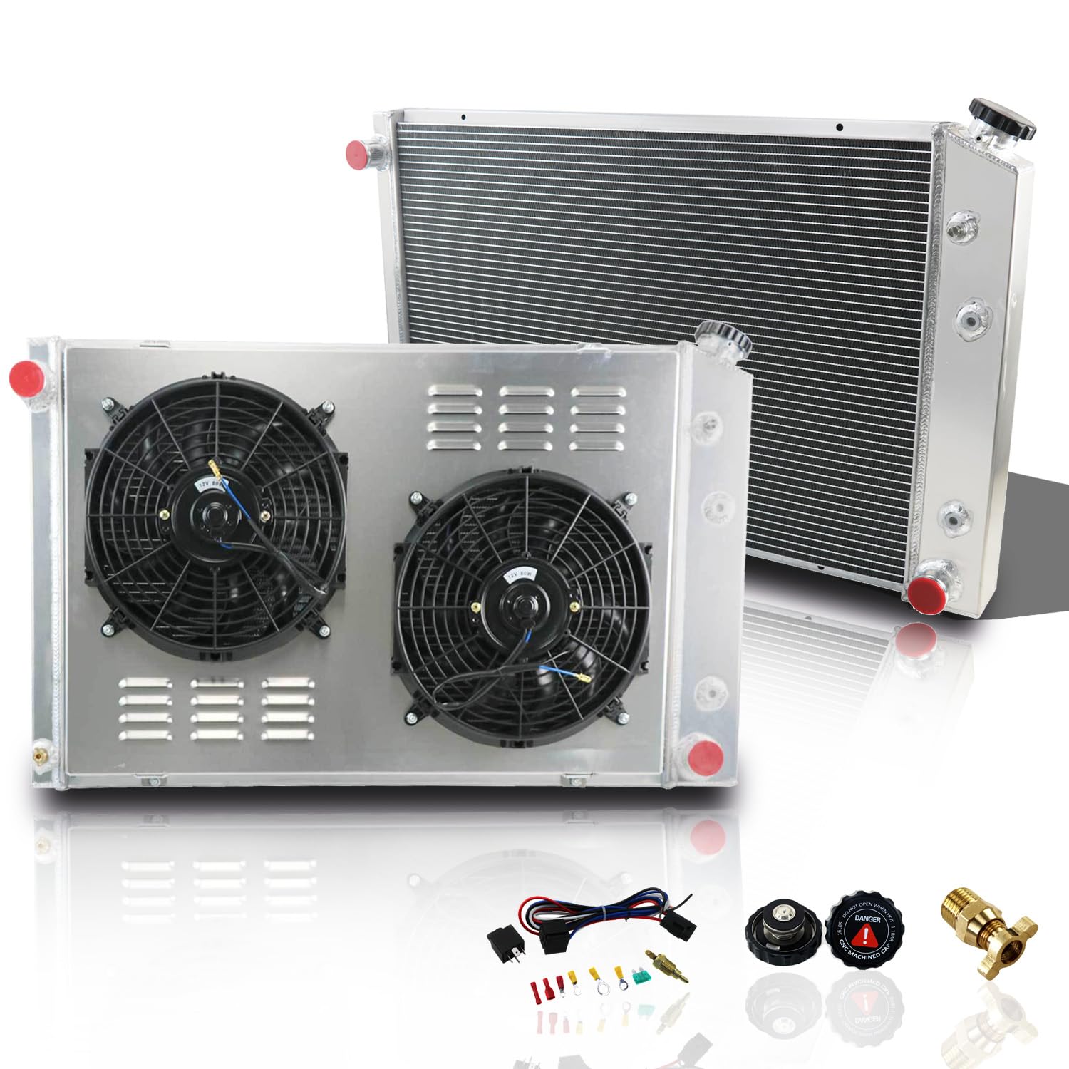 4 Row All Aluminum Radiator with Dual 12
