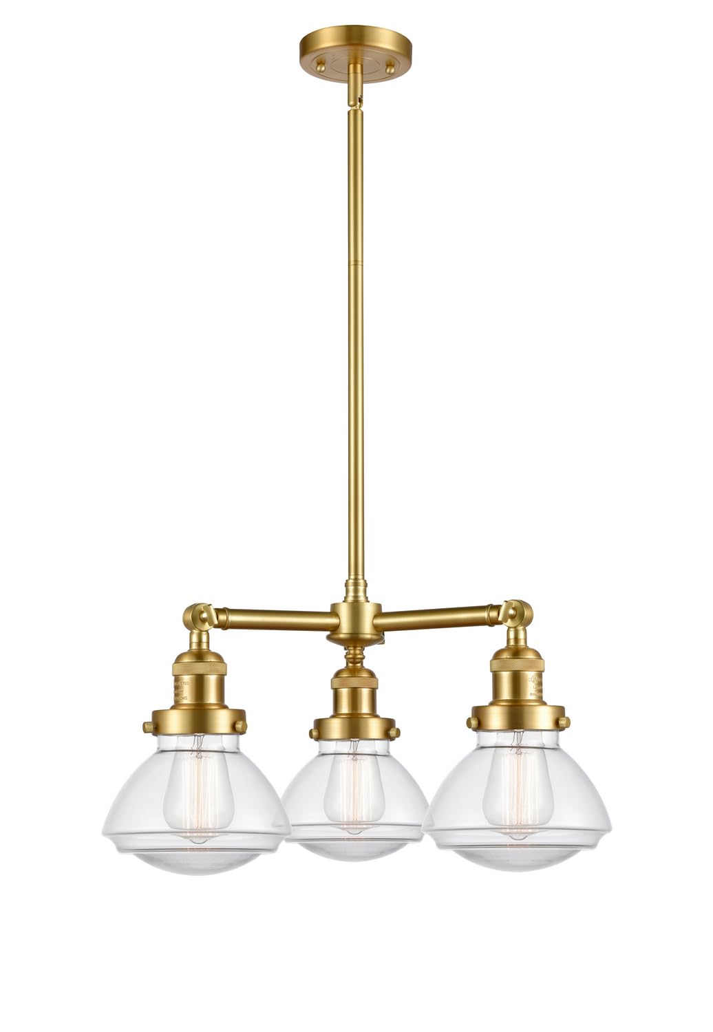 207-SG-G322 Olean 3-Light Chandelier - Modern Crystal Ceiling Light Fixture for Dining Room, Bedroom & Living Room Decor