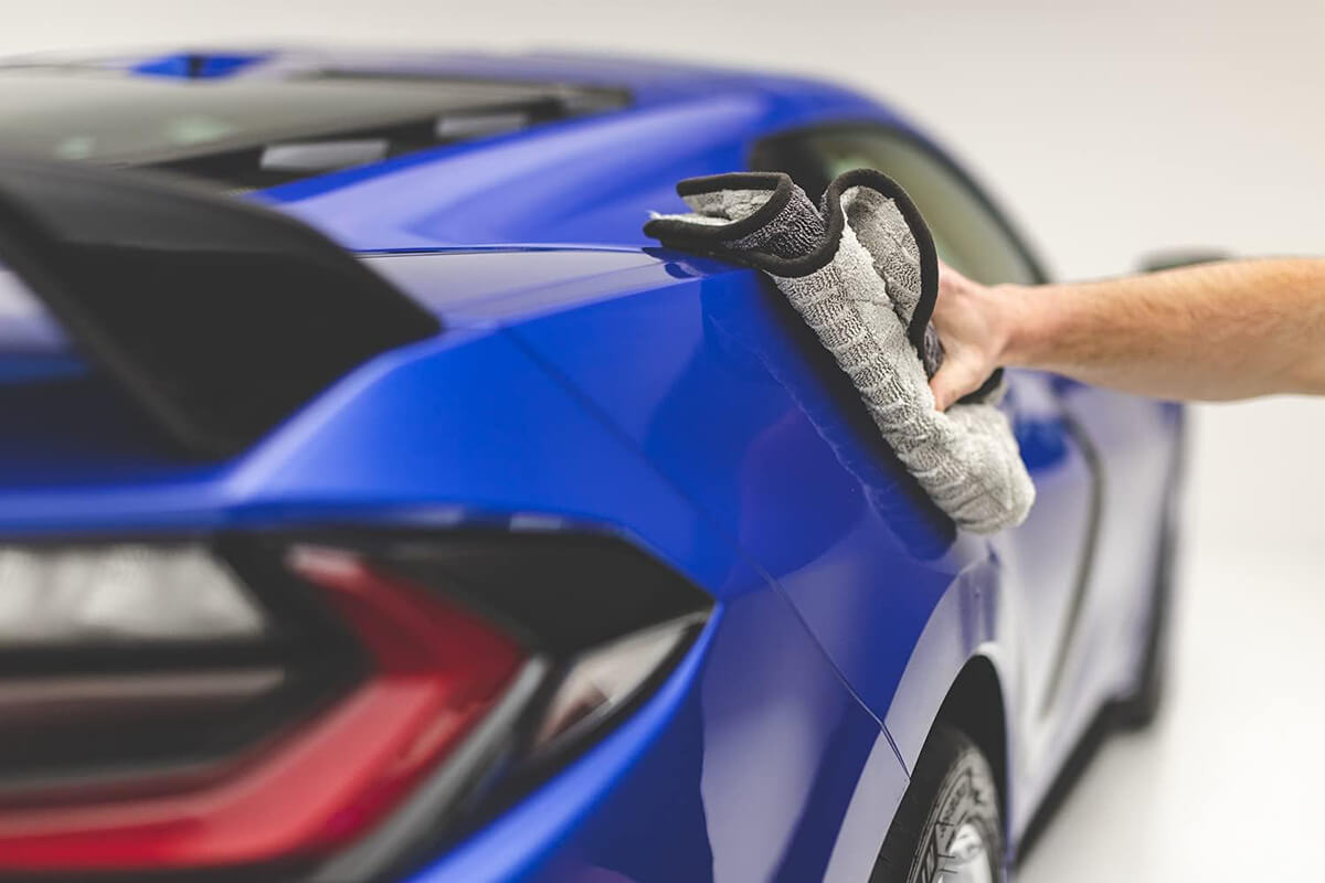 Twisted Loop & Fleece Combo Drying Towel - Super Absorbent Microfiber Car Detailing Towel for Cars, Motorcycles, Boats - Quick Dry, Scratch-Free, Reusable (Blue, 20