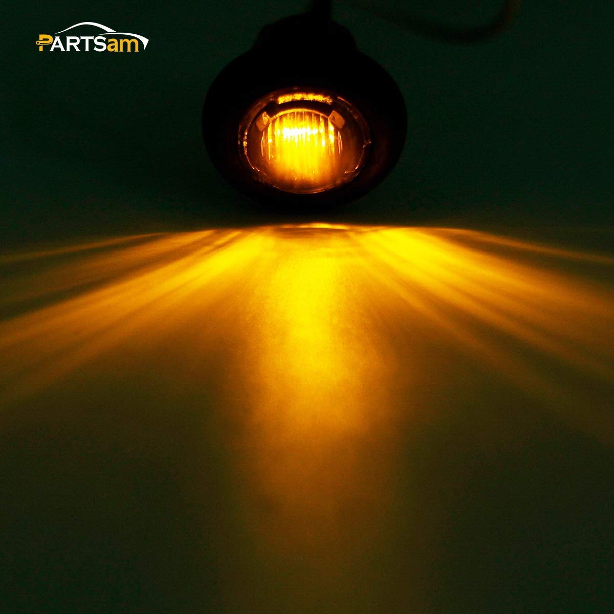 Partsam 4Pcs 3/4 Inch Round LED Clearance Lights for Trucks, Boats & Trailers - Smoked Lens, Waterproof Marker Lights for Night Driving & Vehicle Safety