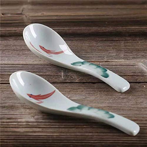 Premium Ceramic Soup Spoons Set of 4 - Chinese Style Glazed Porcelain Rice Spoons - Elegant Asian Tableware for Dining & Gifts (Dark Green) | Perfect for Ramen, Pho, Rice Bowls & Asian Cuisine