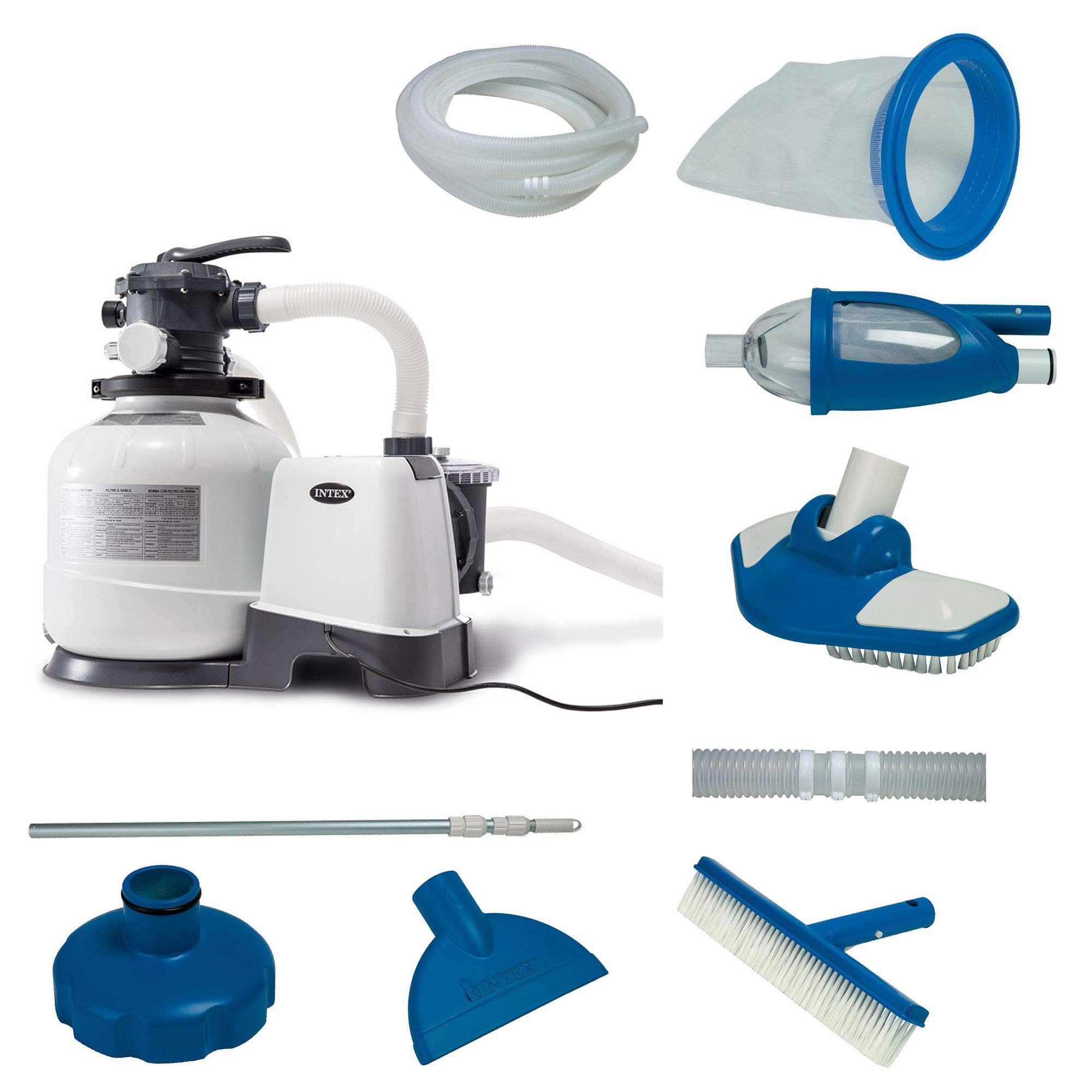 INTEX SX2800 Krystal Clear Sand Filter Pump for Above Ground Pools - 2800 GPH Flow Rate, Easy Installation with Deluxe Maintenance Kit | Perfect for Backyard, Inflatable & Family Swimming Pool Maintenance