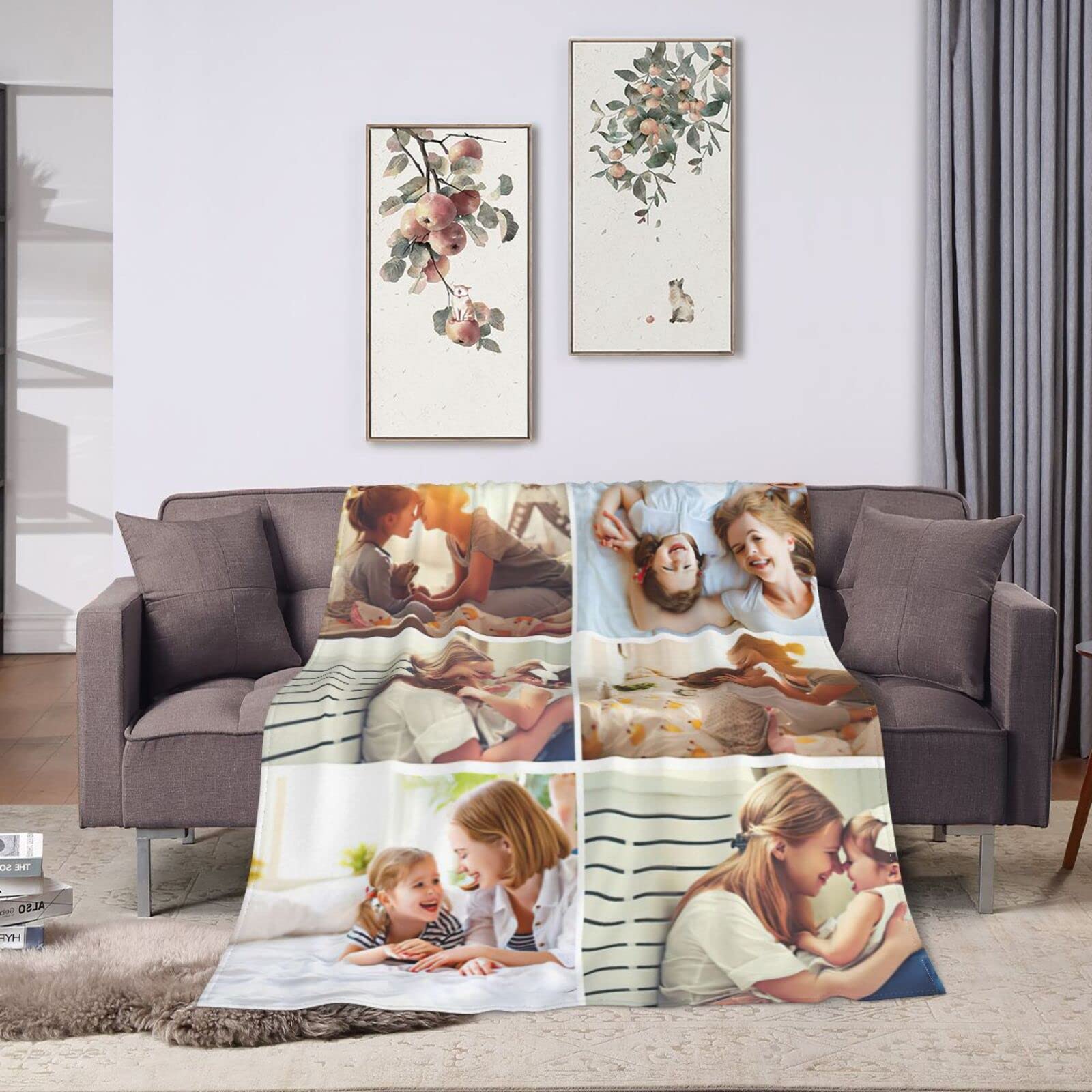 Personalized Photo Blanket - Custom Collage Throw Blanket for Kids, Adults & Family - Unique Gift & Keepsake for Birthdays, Anniversaries & Holidays - Cozy Home Decor for Bedroom, Sofa & Travel