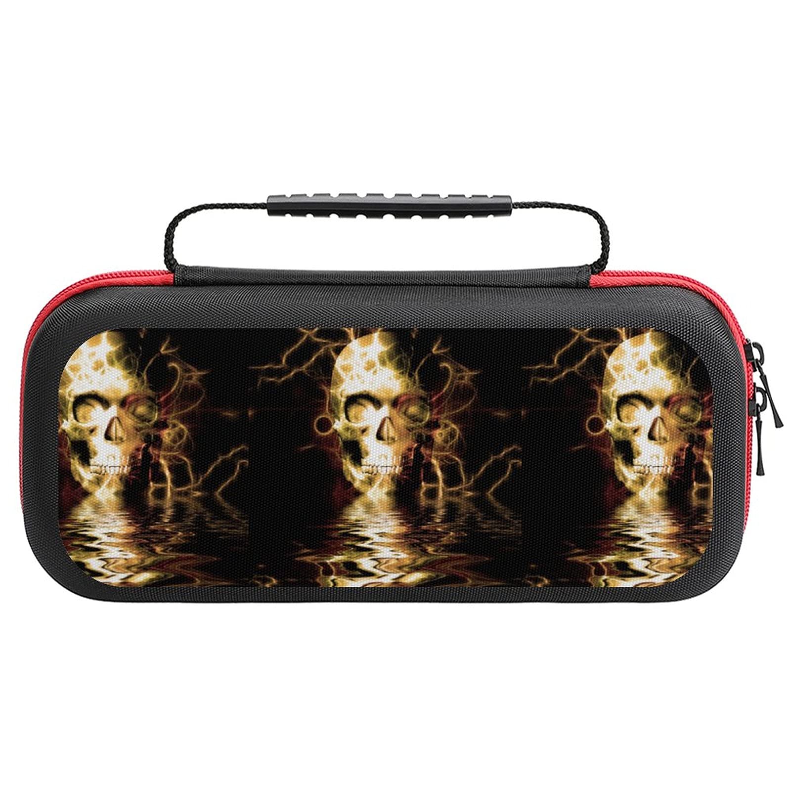 Lightning Skull Printed Carrying Case for Nintendo Switch Lite - Portable Travel Storage Bag with Accessories Pouch | Perfect for Gaming On-The-Go & Console Protection