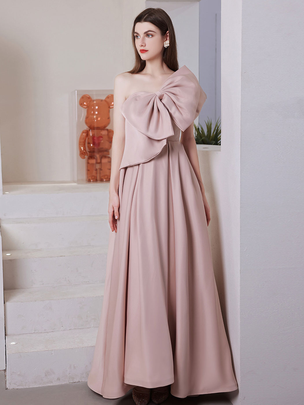 Elegant A-Line Pink Long Prom Dress for Women - Formal Bridesmaid Party Gown | Perfect for Homecoming, Wedding, Evening Events & Special Occasions