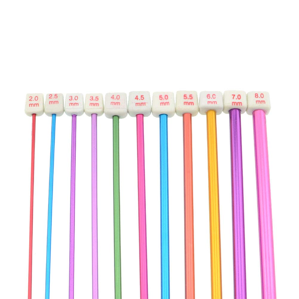 Milisten Single Pointed Metal Knitting Needles - 1 Piece Sweater Knitting Needle Set with Ergonomic Handle for Bulky Yarn, Crochet Hooks & Hand Weaving (Perfect for DIY Knitting Projects, Scarf Making & Home Crafting)