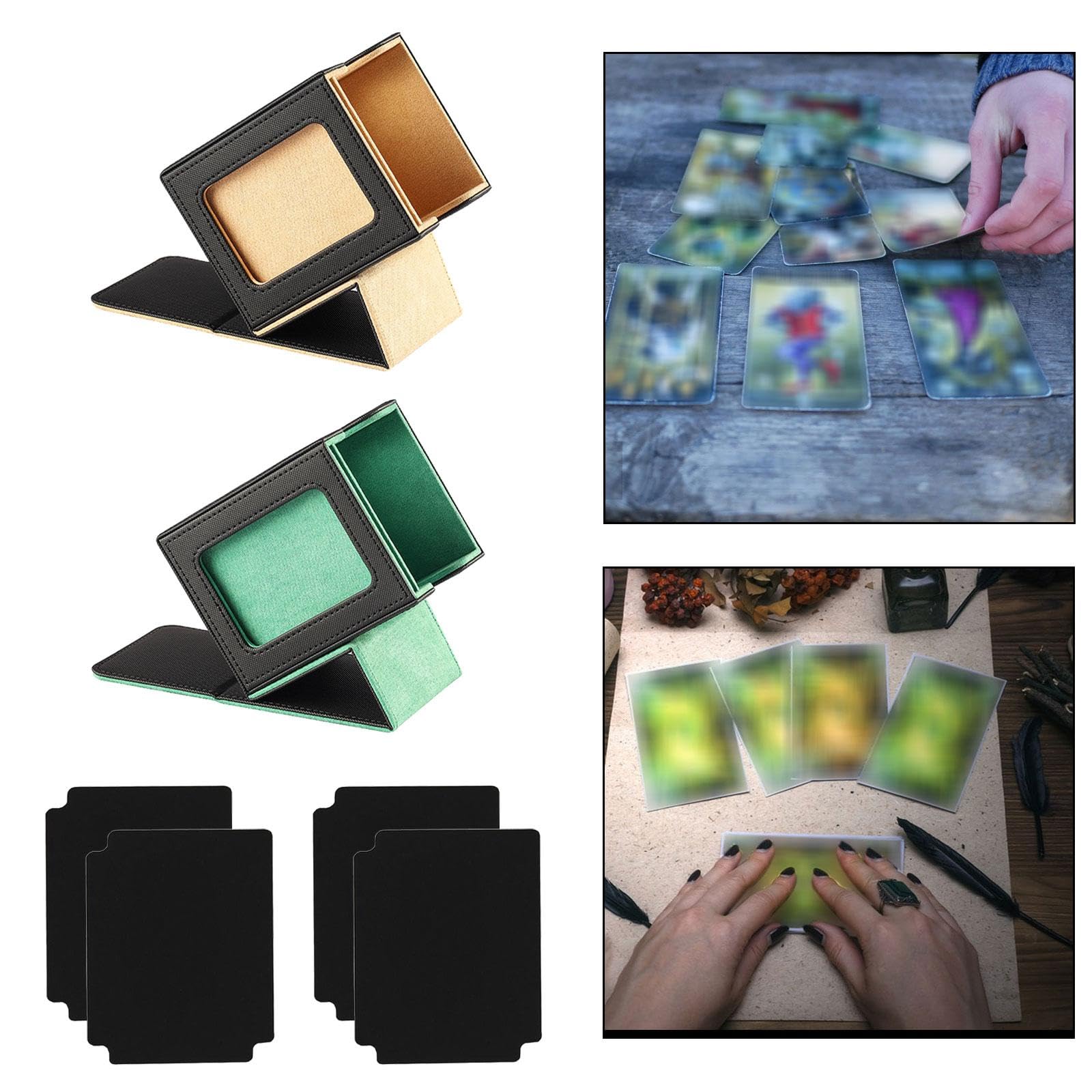 Premium Leather TCG Card Storage Box - 2X Deck Holder with Divider for Sports Cards, MTG, Pokemon & Collectible Trading Cards | Durable Card Case for Gaming, Travel & Home Organization