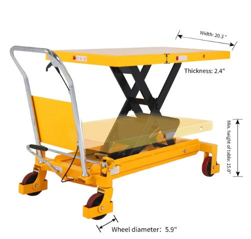 Apollolift A 2015 Heavy Duty Single Scissor Lift Table - 3300 lbs Capacity, 39.4
