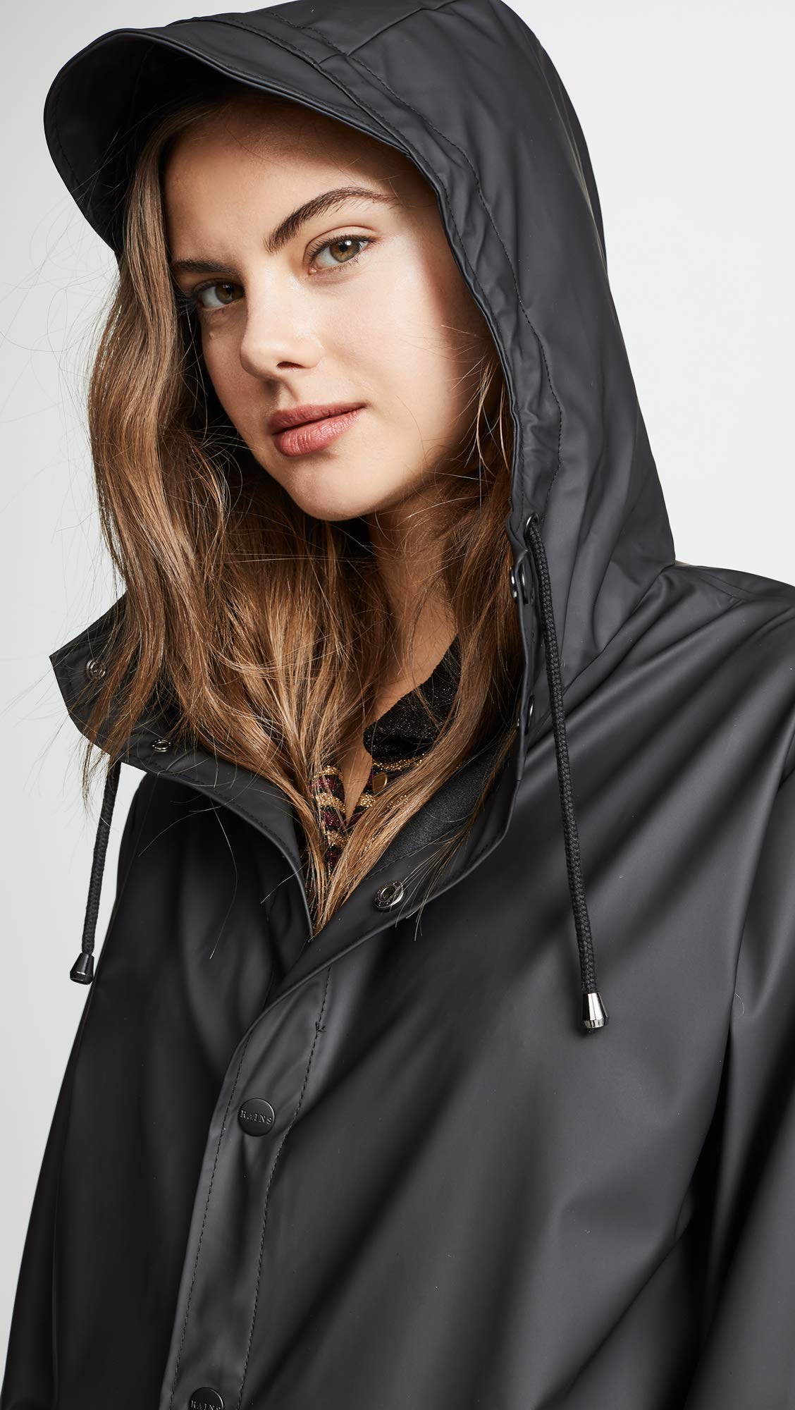 RAINS Men's Waterproof Long Jacket - Lightweight Windproof Raincoat for Outdoor Activities, Commuting & Travel