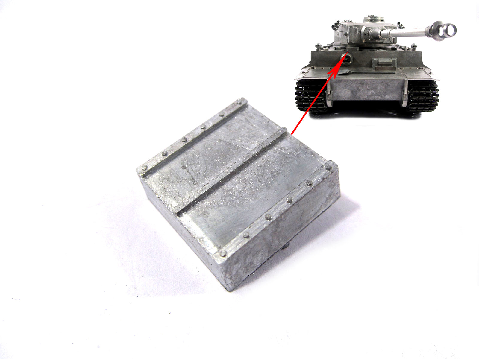 1:16 Mato Metal Turret Sprocket Machine Gun LED Tool Box Mainboard Clark TK22 Spare Part for German Tiger RTR RC Tank Model - Perfect for Military Enthusiasts & Collectors, Battle Reenactments & Display