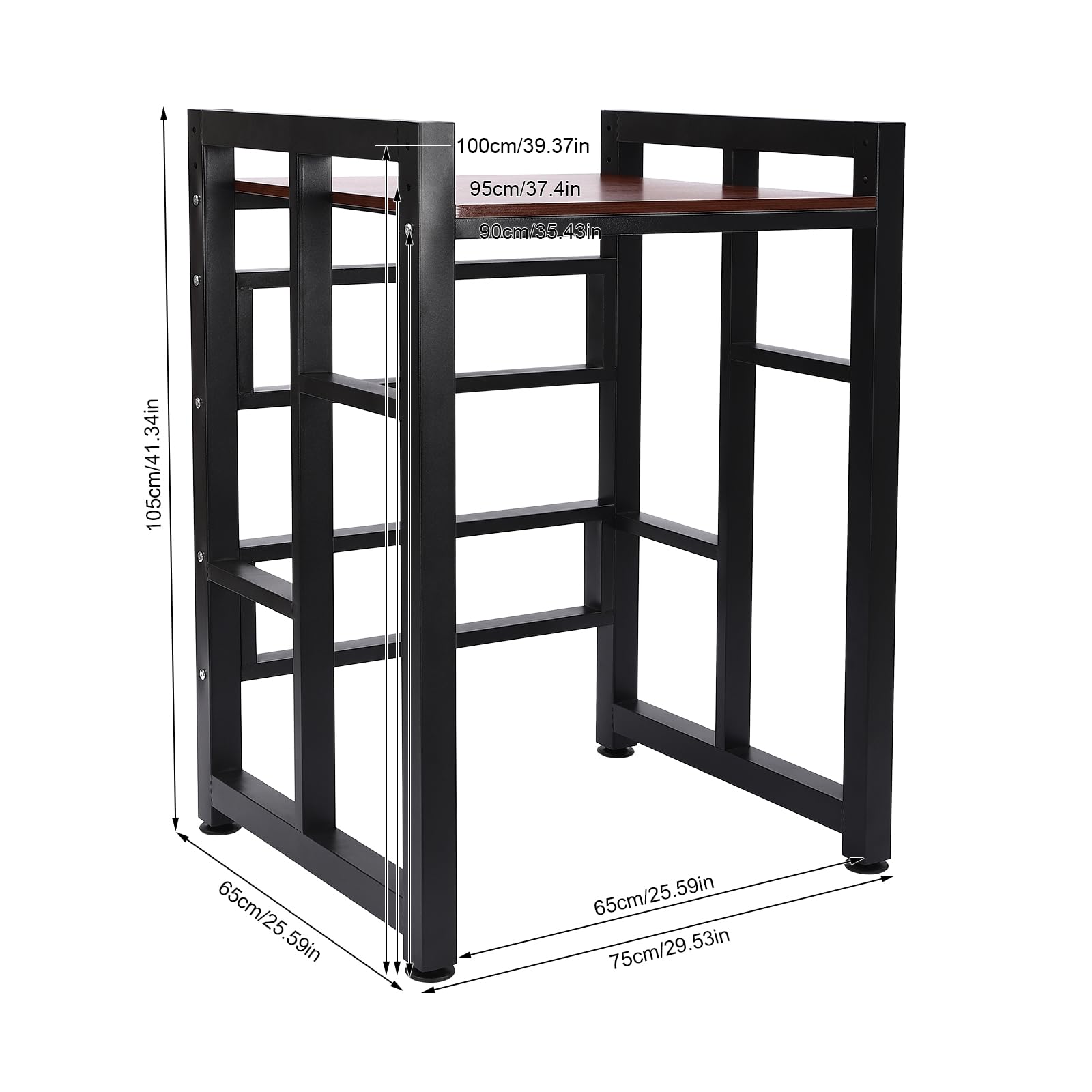 Heavy Duty Washer Dryer Stacking Rack Stand - Adjustable Over Washer & Dryer Shelves with Space Saving Design - 41.34 Inch Laundry Room Storage Organizer (Black, Teak Color) - Perfect for Small Spaces & Apartment Laundry Organization