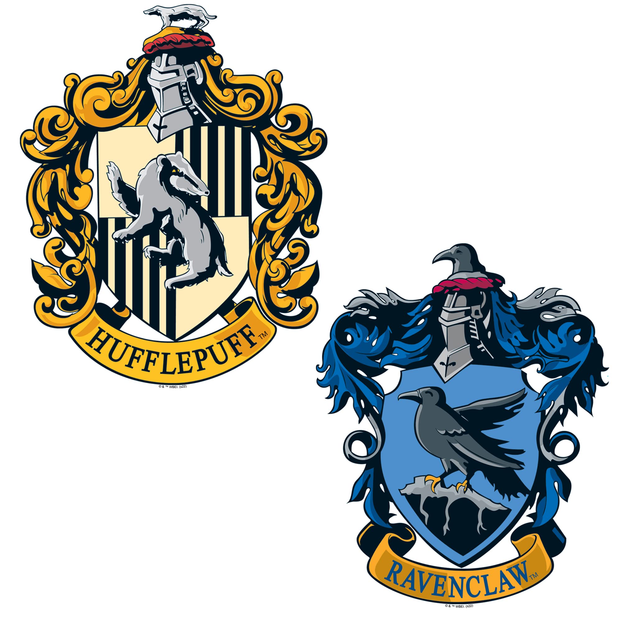 Harry Potter House Crests Sticker Pack - 50 Die Cut Vinyl Decals for Laptop, Water Bottle, Scrapbook, Tablet, Skateboard - Hogwarts Gryffindor, Slytherin, Ravenclaw, Hufflepuff Stickers - Indoor & Outdoor Use for DIY Crafts, School Supplies, and Fan Gifts