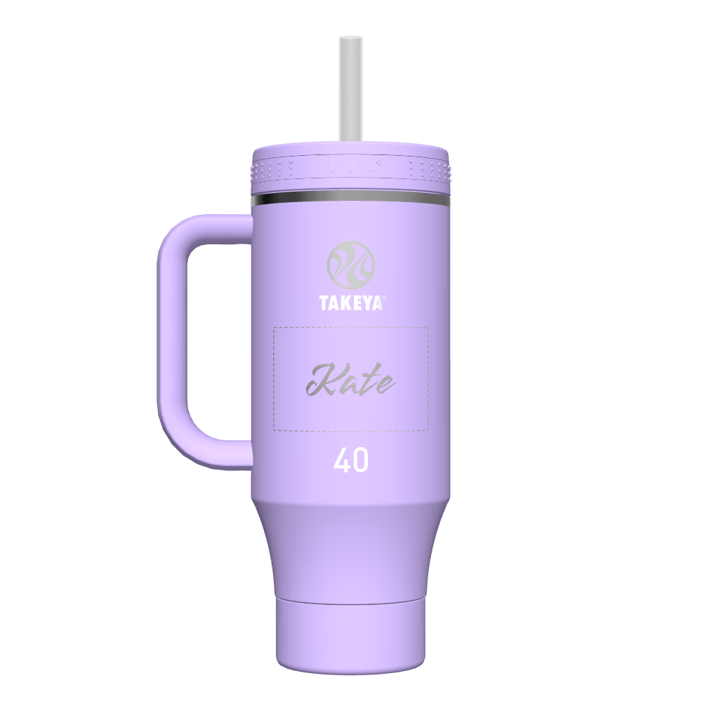 40 oz Custom Straw Tumbler with Handle - Insulated Stainless Steel Water Bottle for Gym, Travel & Outdoor Activities