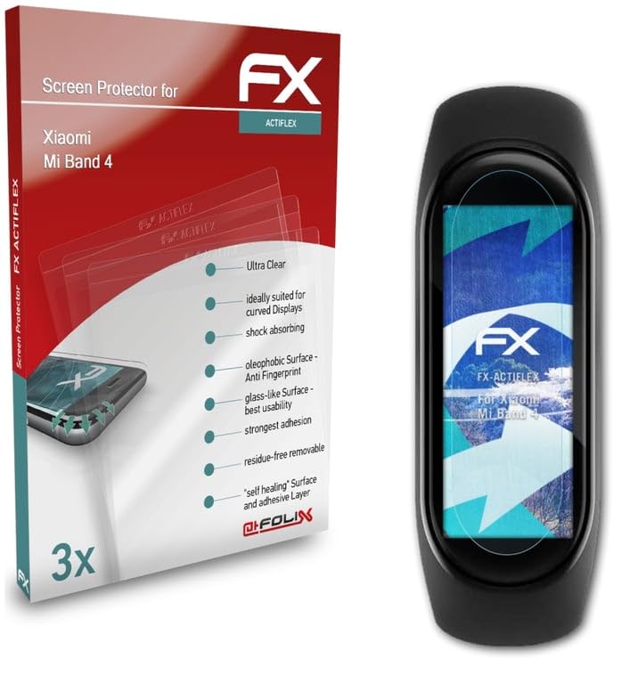 Xiaomi Mi Band 4 Screen Protector - 3 Pack Ultra Clear Flexible FX Film | Scratch Resistant Smart Band Accessory | Perfect for Workouts, Swimming & Daily Wear