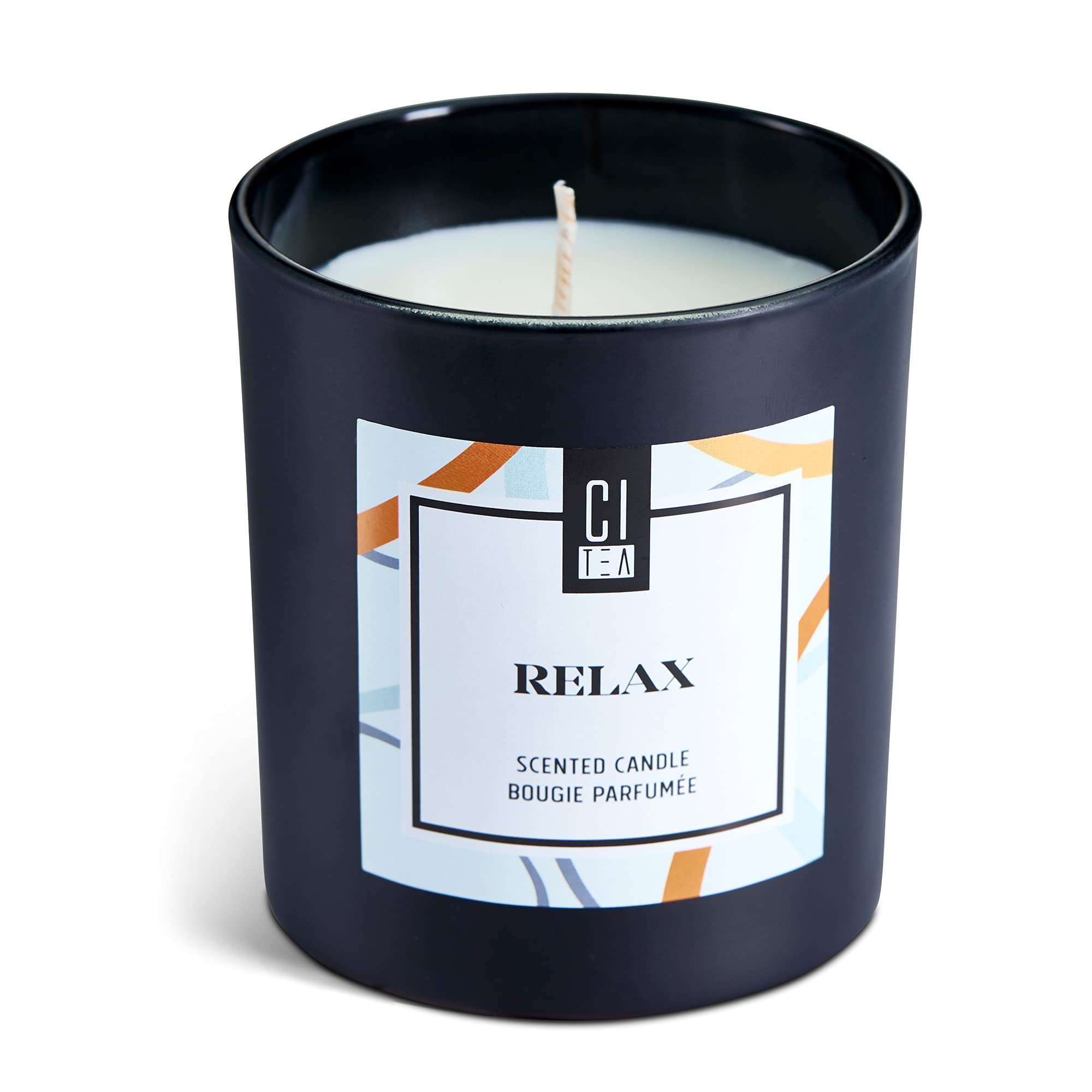 100% Natural Soy Wax Scented Candle - Sandalwood & Musk Aromatherapy for Stress Relief, 8oz Large Candle with Essential Oils | Perfect for Relaxation, Meditation, Yoga & Home Spa
