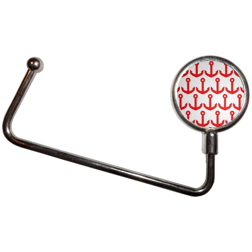 Stylish Anchor Red Pattern Handbag Hanger Hook for Table - Perfect for Purse & Bag Organization at Home, Office or Restaurant