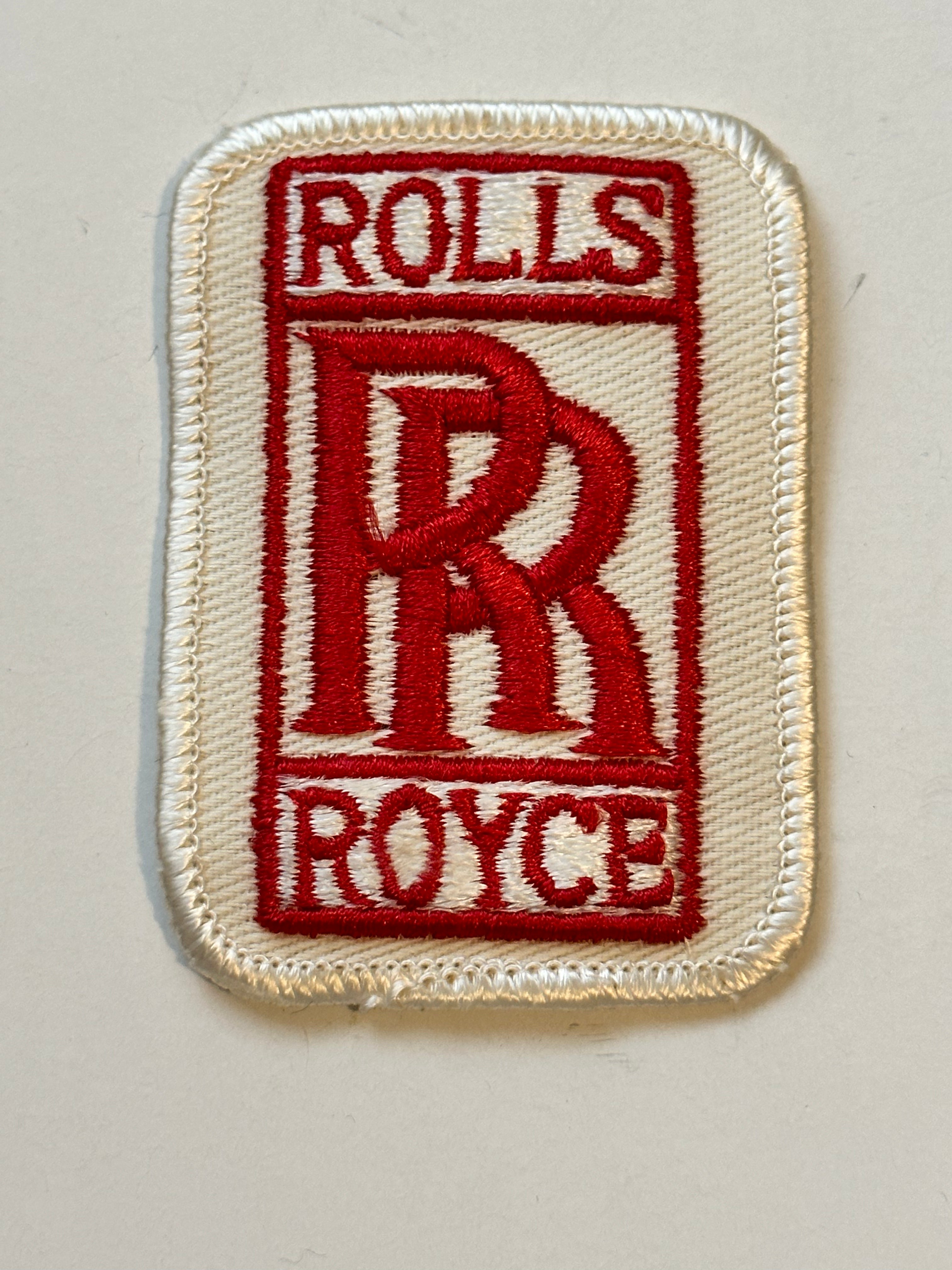 Vintage Rolls Royce Original Embroidered Patch 1980s - Rare Collectible Car Accessory for Jackets, Hats & Bags