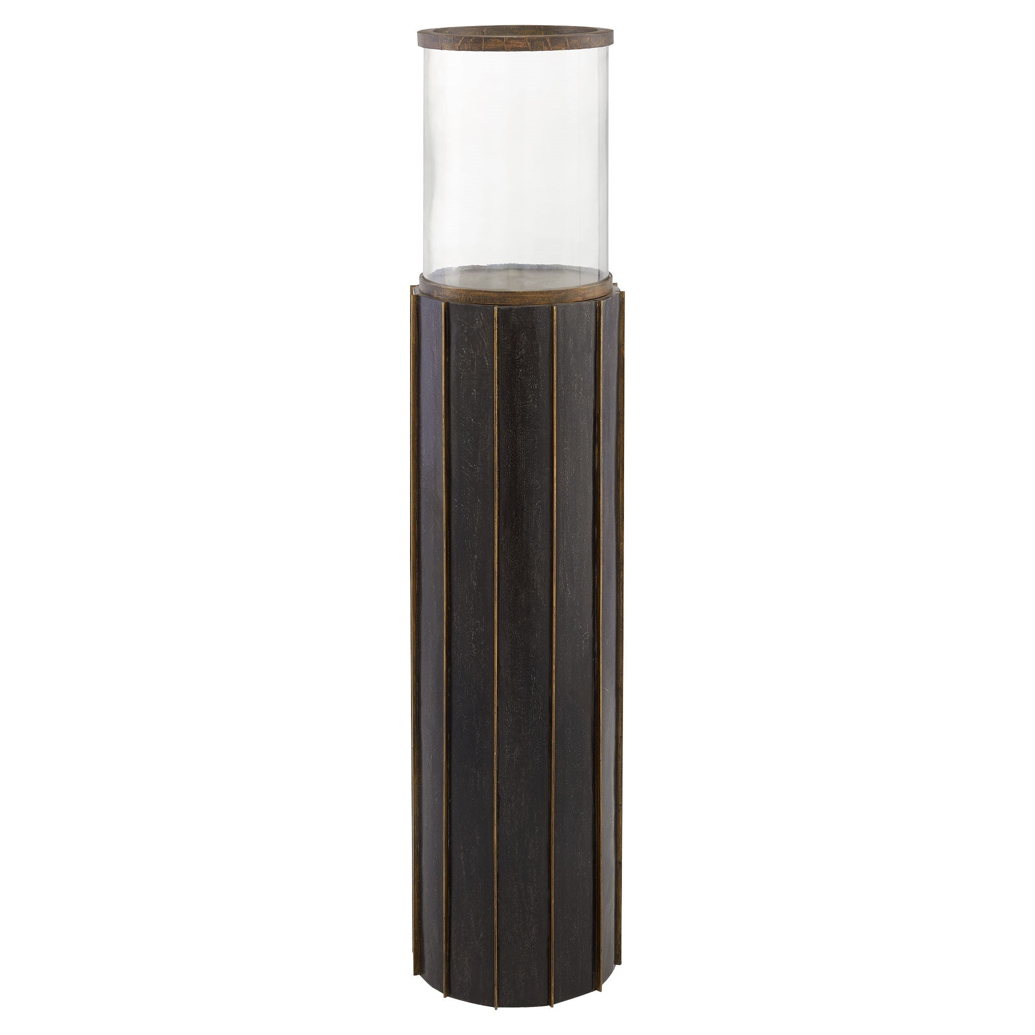 Cyan Design 11643 Reed Hurricane Lantern - Antique Brass & Dark Brushed Mango Finish - Large Outdoor/Indoor Decorative Lighting for Patio, Garden, or Porch
