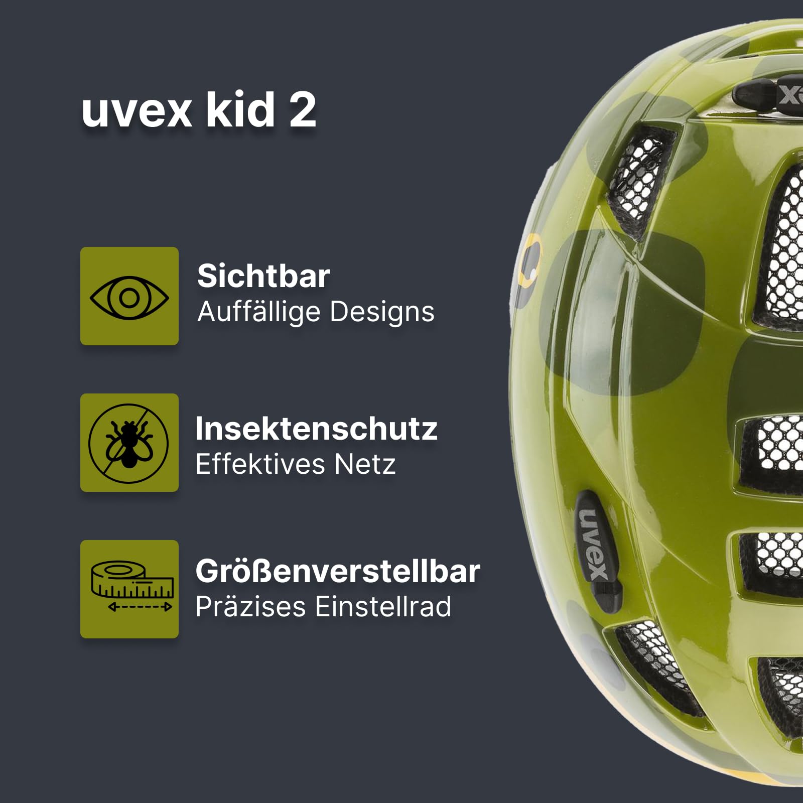 UVEX Kid 2 Bike Helmet for Children - Lightweight & Adjustable Youth Cycling Helmet with Safety Certification - Perfect for Road Biking, Mountain Cycling & Outdoor Sports Activities