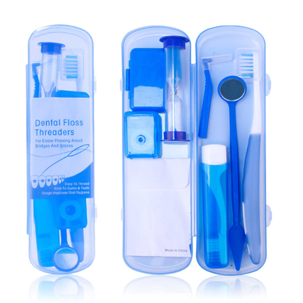 Braces Cleaning Kit - 8pc Dental Care Set with Toothbrush & Case for Travel