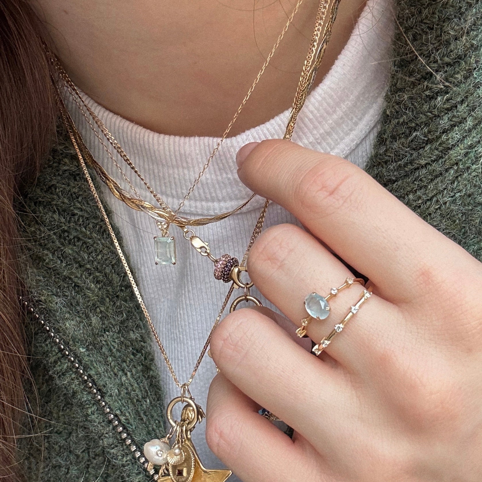 Solid Gold 2025 March Birthstone Aquamarine Pendant Necklace - Elegant Jewelry Gift for Women, Birthday, Anniversary & Special Occasions