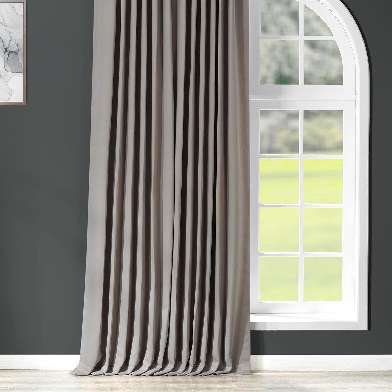 Neutral Grey Extra Wide Blackout Curtains for Bedroom & Living Room - Noise Reducing & Light Blocking Window Drapes for Better Sleep