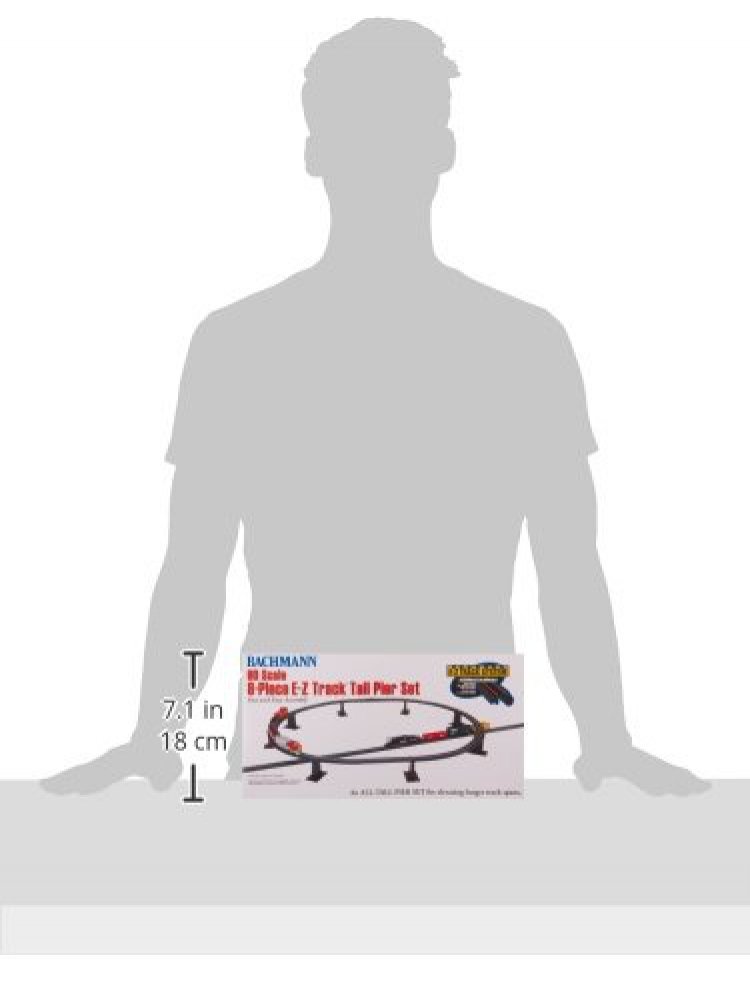 Bachmann Trains 8-Piece E-Z Track Tall Pier Set for HO Scale Model Railroads - Perfect for Bridge & Elevated Track Scenes