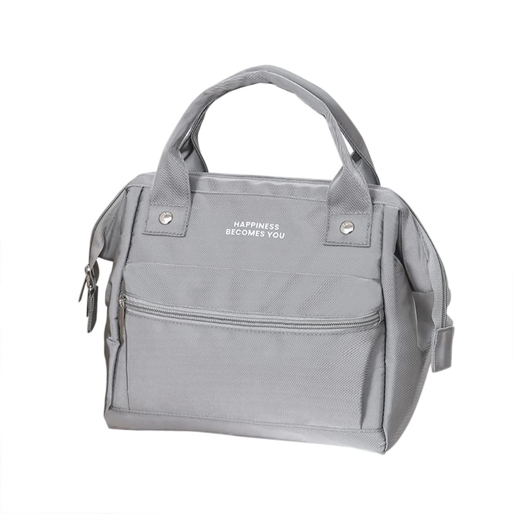 Insulated Lunch Box for Women - Leakproof Reusable Thermal Freezable Lunch Bag for Office, School, Picnic & Travel (Gray) - Perfect for Meal Prep, Work Lunch & Outdoor Activities
