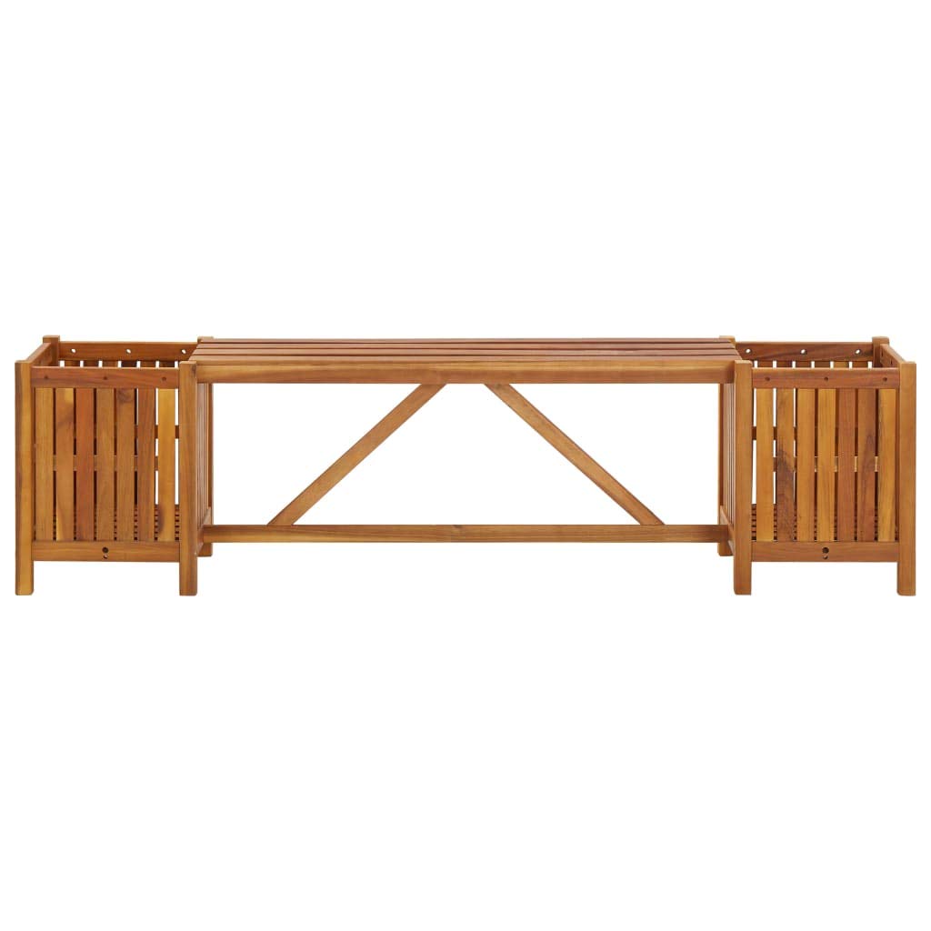 FAMIROSA Outdoor Planter Box Bench - Wooden Garden Bench with Built-in Planters for Patio, Backyard, Porch, Deck & Outdoor Decor - Perfect for Small Space Gardening & Relaxation