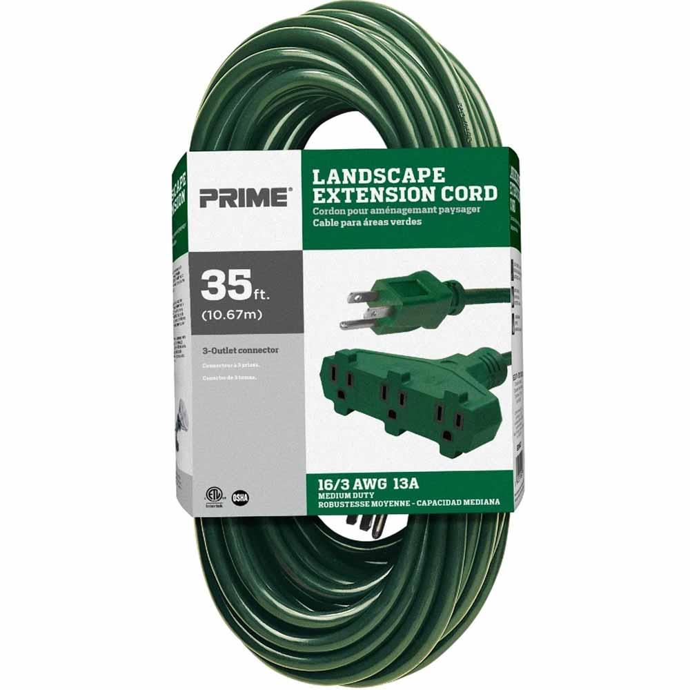 35 ft. Outdoor Extension Cord 16/3 Gauge SJTW Heavy Duty Green - Perfect for Power Tools, Holiday Lights, and Yard Work