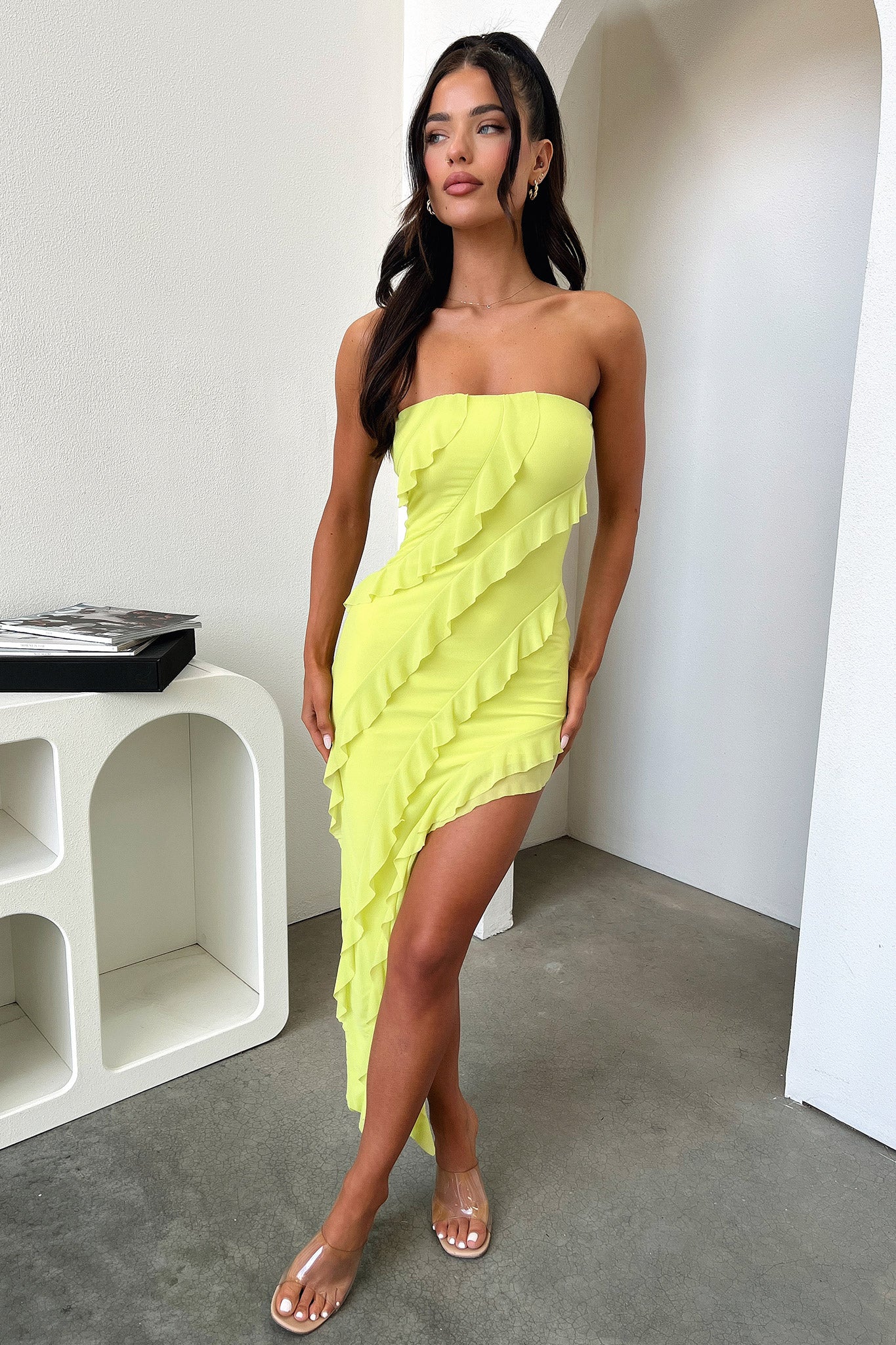 J'adore Women's Dress in Lime Green - Elegant & Comfortable Summer Dress for Casual Outings, Parties & Beach Wear