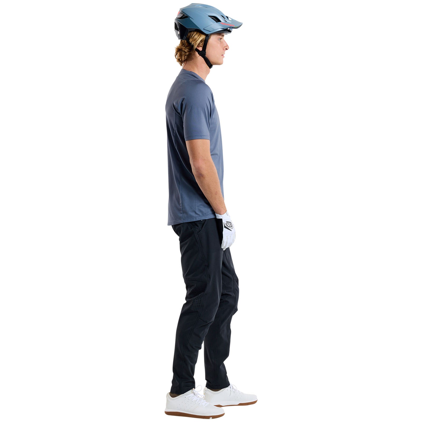 Skyline Short Sleeve Jersey Mono Steel Blue - Men's Athletic Performance Shirt for Running, Cycling & Outdoor Sports