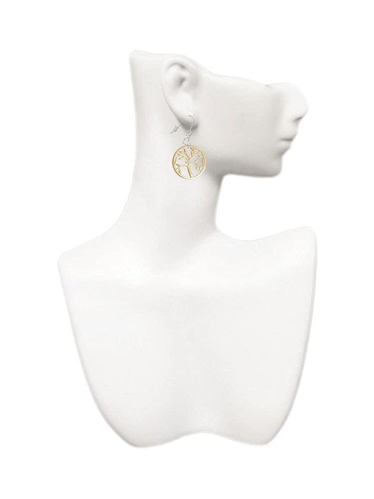 Tree of Life Heart Earrings - French Hook for Daily Wear