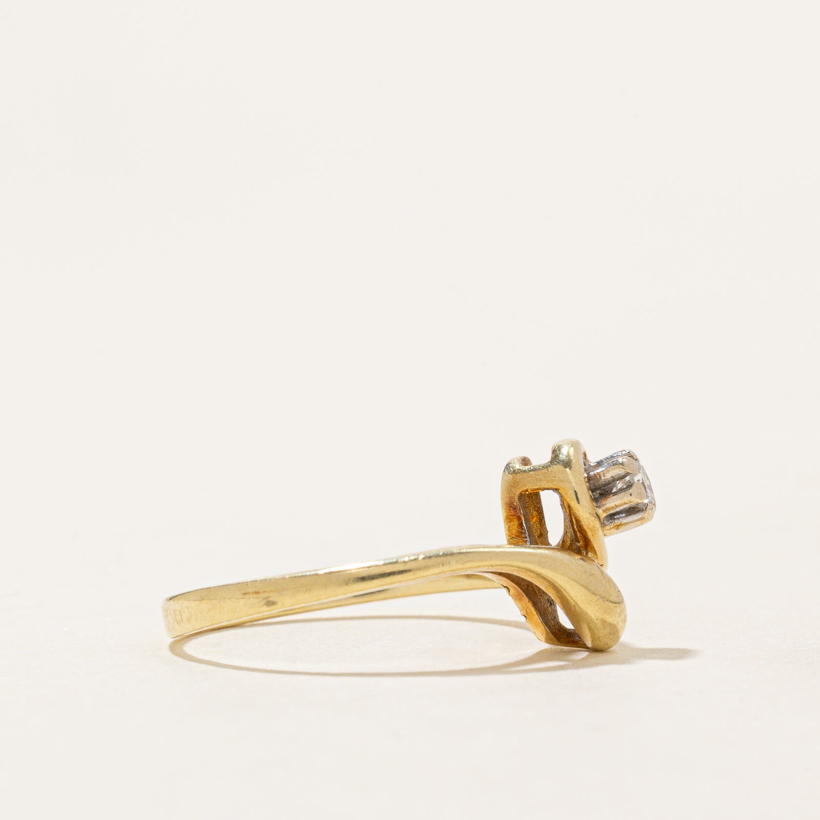 0.05ct Diamond Teardrop Bypass Ring - Size 5.25 | Elegant Dainty Jewelry for Women | Perfect for Weddings, Anniversaries & Special Occasions