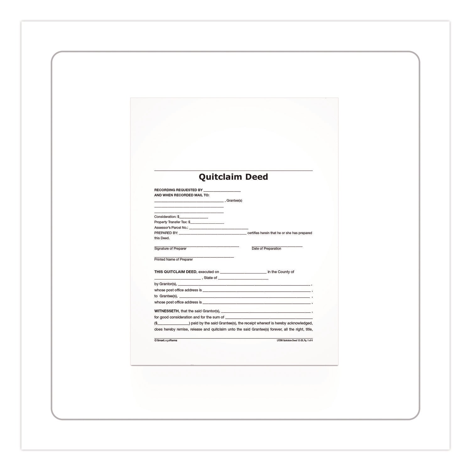 Adams® Quitclaim Deed Forms with Instructions - Legal Property Transfer Documents (8.5