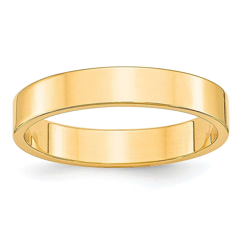 10k Yellow Gold 4mm Wedding Band Ring - Size 10 Classic Flat Comfort Fit Fine Jewelry for Women - Perfect Anniversary, Engagement & Bridal Gift - Ideal for Everyday Wear & Special Occasions