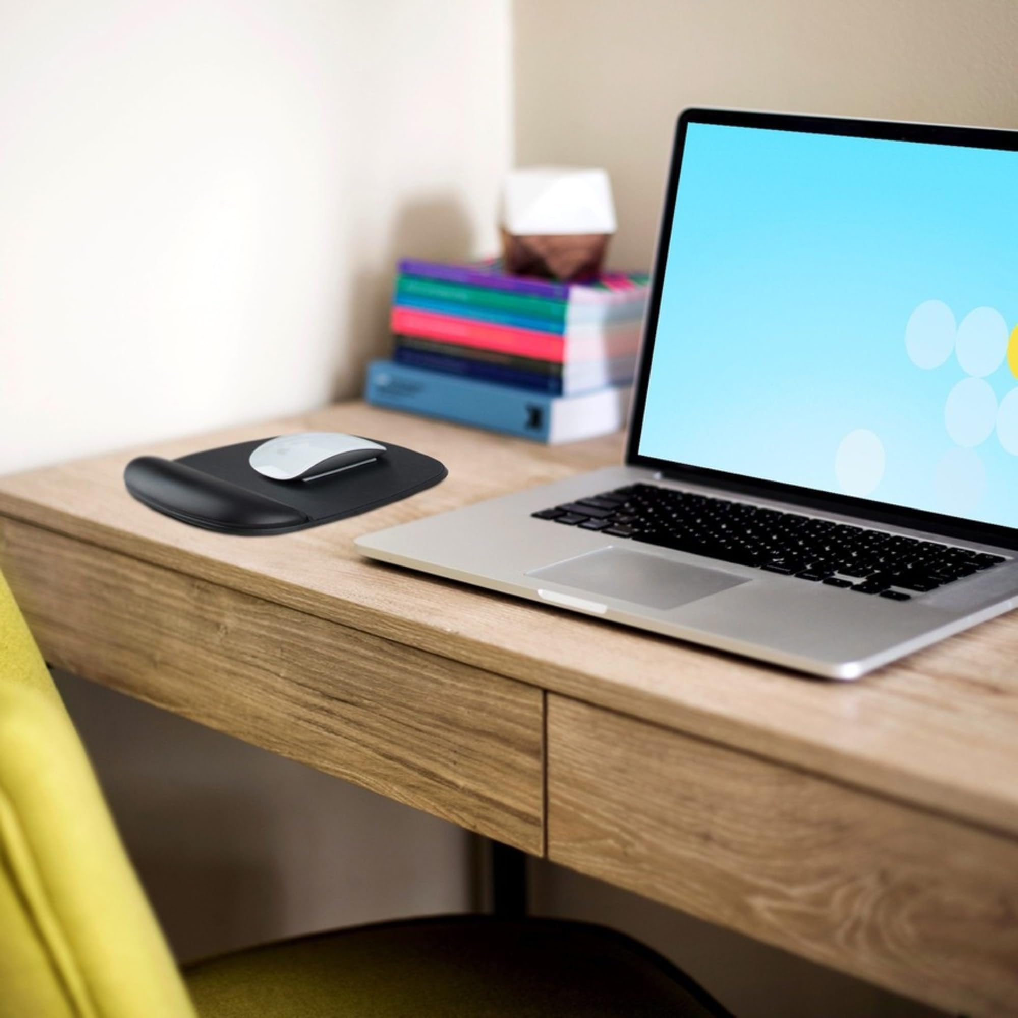 Ergonomic Mouse Pad with Wrist Support & Non-Slip PU Base - 6.7x7.1x0.8in Cushioned Gel Desk Pad for Comfortable Computing - Perfect for Office Work, Gaming, and Long Computer Sessions (B-Ergo-Mouse-PAD)