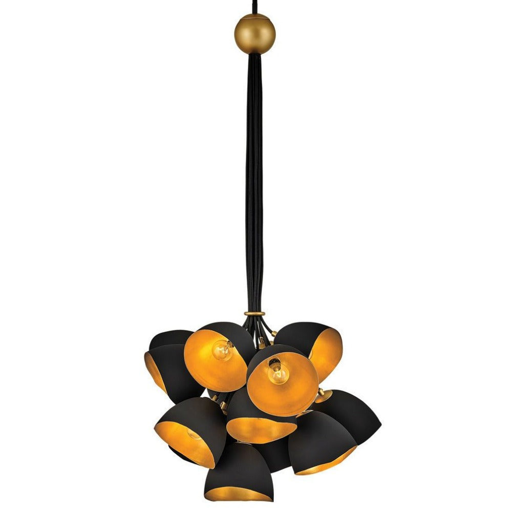 Lux Single Tier Cluster Pendant Light - Modern Crystal Chandelier for Dining Room, Bedroom & Living Room Lighting Decor