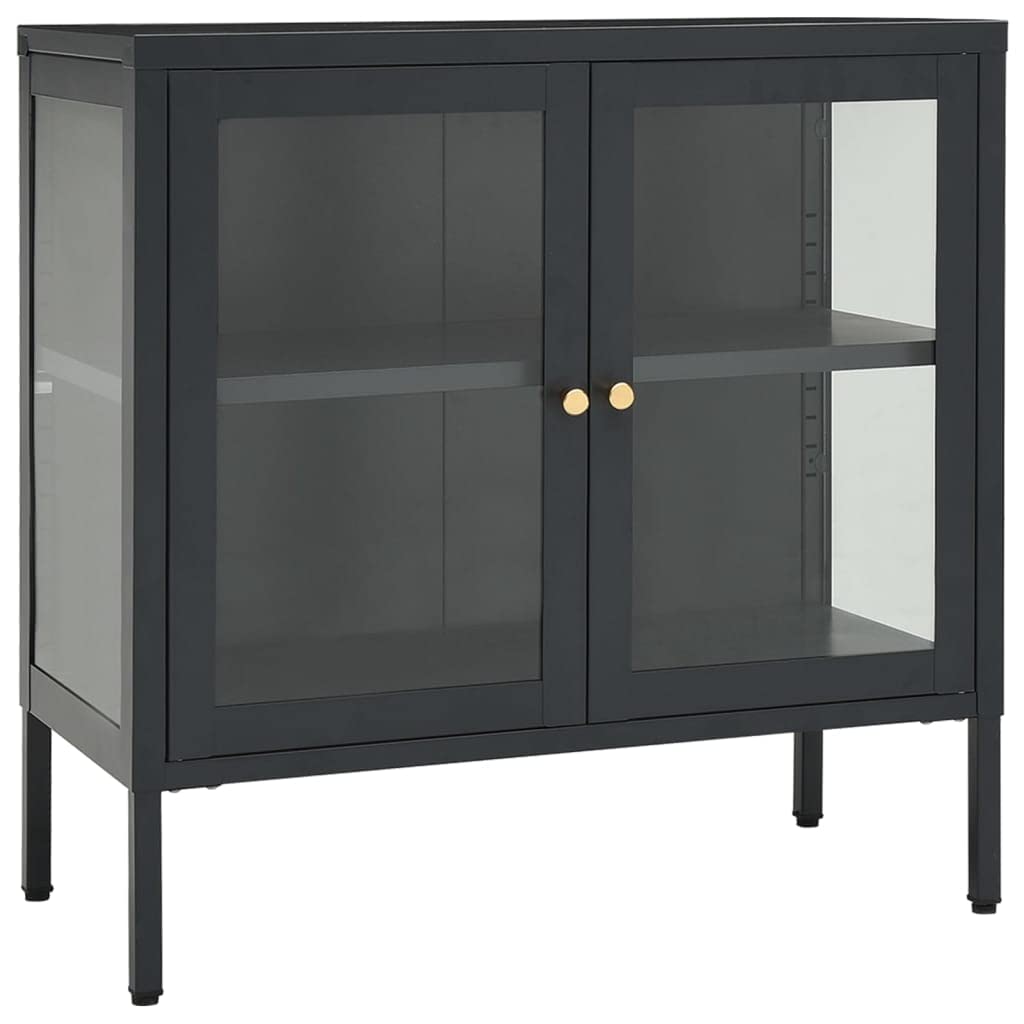 Freestanding Storage Cabinet with Glass Doors - 27.6