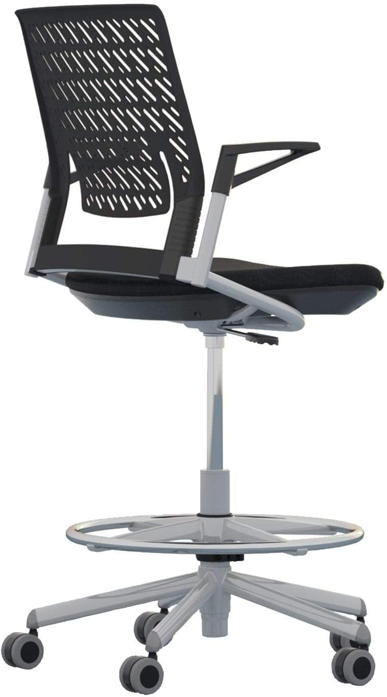 Safco Mayline Thesis Flex Back Stool with Arms [KSX1] - Ergonomic Office Chair for Home & Work - Perfect for Desks, Workstations & Conference Rooms
