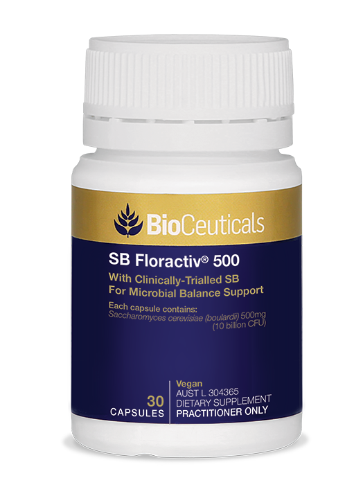 BioCeuticals SB Floractiv® 500 - Premium Probiotic Supplement for Gut Health & Digestion - Supports Immune System & Gut Flora Balance - Ideal for Travel, Stress Relief & Daily Wellness