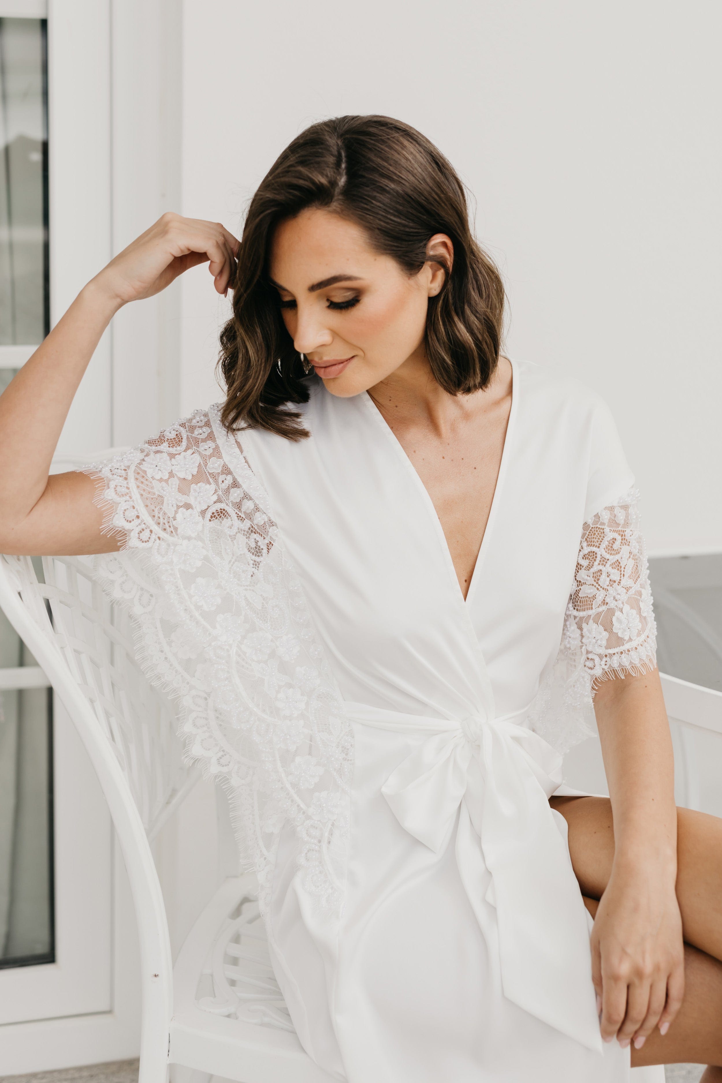 Josephine Hand-Beaded Pearl Sleeve Maxi Dress - Elegant Formal Gown for Weddings, Galas & Special Occasions