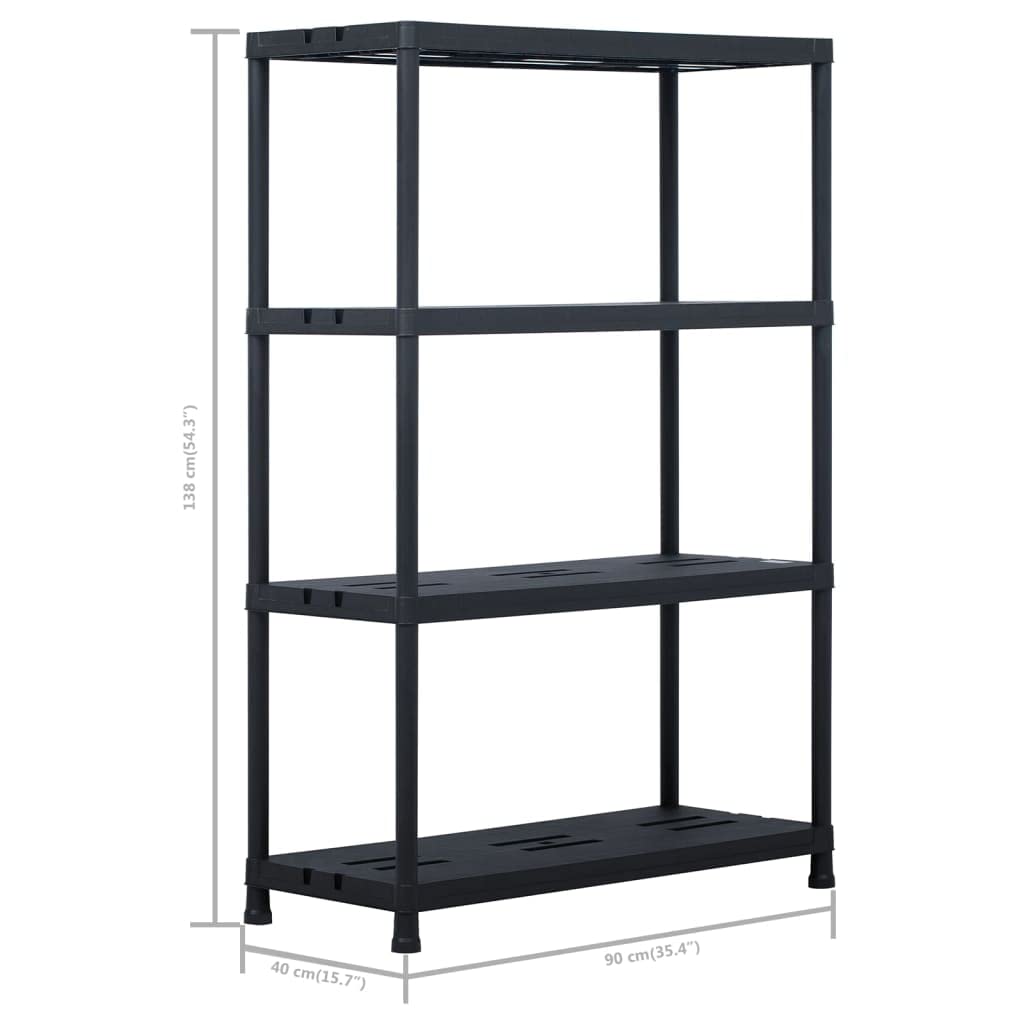 Heavy Duty Upright Storage Rack - 485 lb Capacity Industrial Shelving Unit (2-Pack Black) 35.4