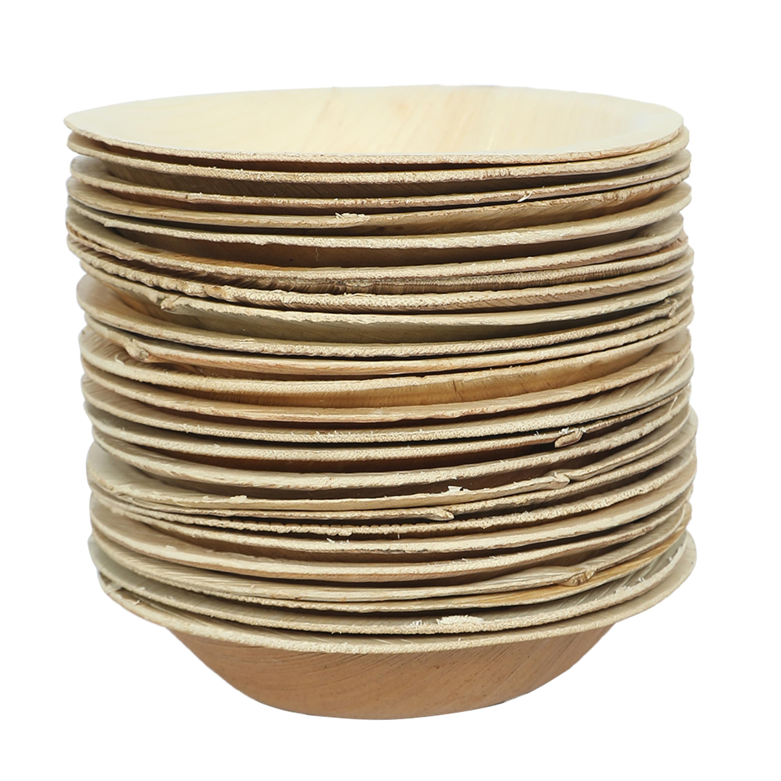 Eco-Friendly 50 Pack Areca Palm Leaf Round Bowls - Biodegradable Disposable Bowls for Pasta, Soup & Snacks | Perfect for Birthday, Wedding & Party Serving | 3.5 Inch Natural Bamboo-Like Bowls | Sustainable Tableware for Picnics, Catering & Outdoor Events