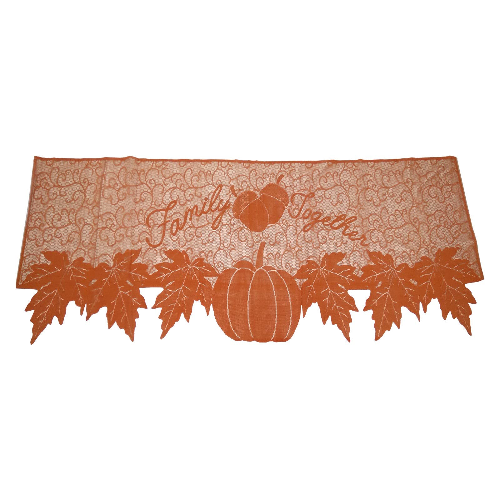 Solar Beads Thanksgiving Lace Fireplace Decor - Orange Autumn Table Runner for Home, Kitchen, Indoor Fireplace - Eco-Friendly Solar Powered Bead Garland (One Size) - Perfect for Fall Decorations, Holiday Parties & Cozy Fireplace Settings
