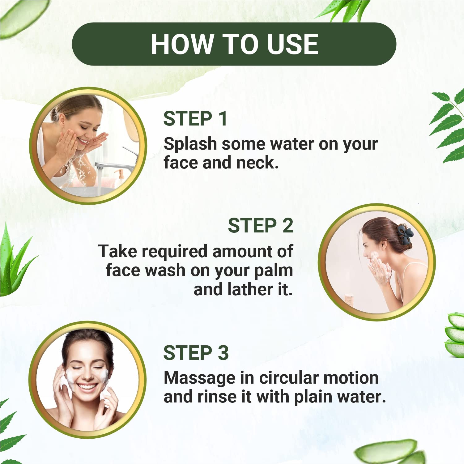 ELIBLISS Aloe Vera & Neem Refreshing Gel Face Wash for Glowing Skin - Gentle Daily Exfoliating Facial Cleanser (Pack of 2) | Hydrating & Soothing for Acne-Prone & Sensitive Skin | Morning & Night Skincare Routine